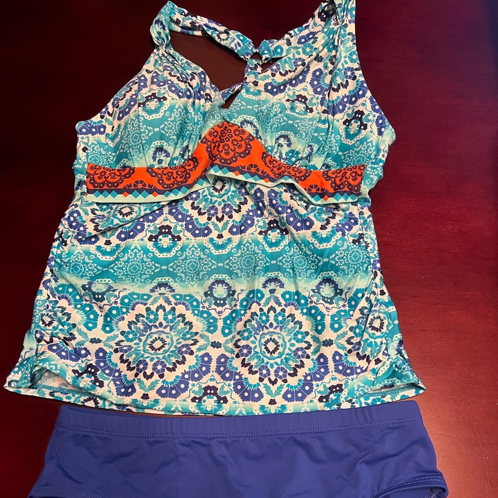 La Blanca Blue and Orange Patterned Bikini